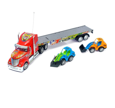 Грузовик радиоуправляемый «Автовоз», с тракторами, работает от батареек, МИКС