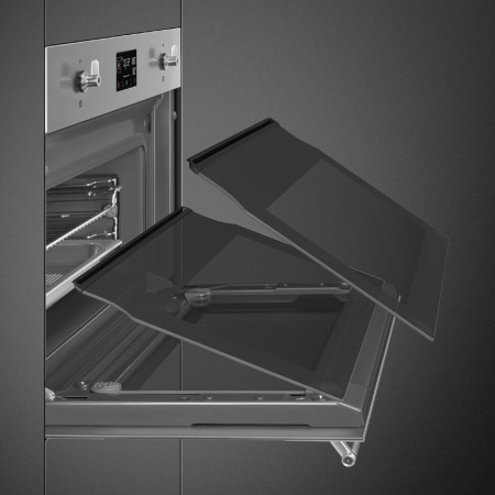 Компактный духовой шкаф с пароваркой Smeg SO4302S3X