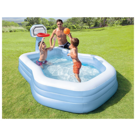 Игровой центр «Семейный», с баскетбольным кольцом + мяч,  57183NP INTEX