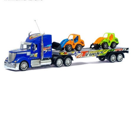 Грузовик радиоуправляемый «Автовоз», с тракторами, работает от батареек, МИКС