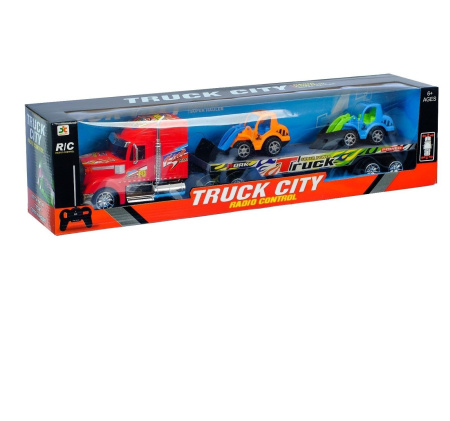 Грузовик радиоуправляемый «Автовоз», с тракторами, работает от батареек, МИКС