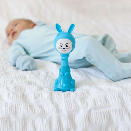 Игрушка интерактивная BertToys Зайчик Няня, Голубой