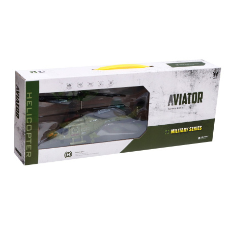 Вертолет радиоуправляемый «Армия», заряд от USB, свет, цвет зелёный